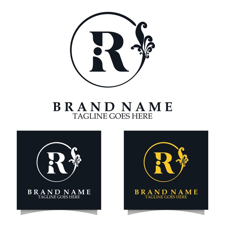 Vector plantilla de logotipo r inicial de lujo para restaurante royalty boutique cafe hotel joyería heráldica, etc.