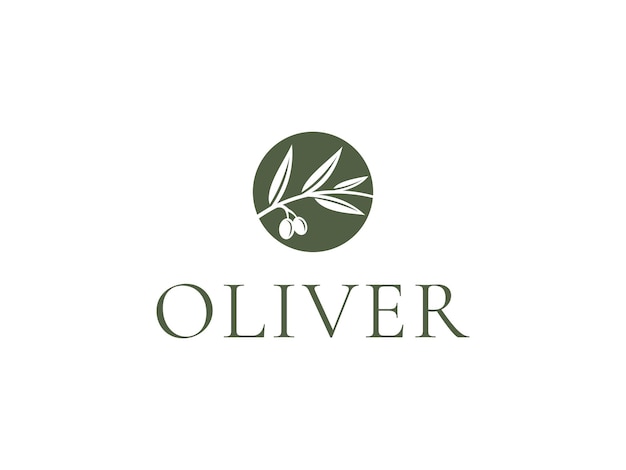 plantilla del logotipo de la rama de aceite de oliva