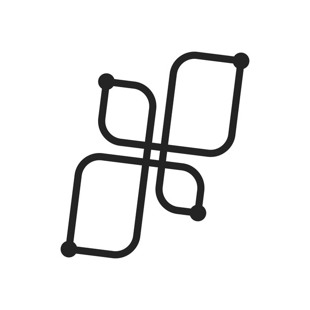 Plantilla de logotipo de red Icono de identidad de marca aislado Gráfico vectorial abstracto