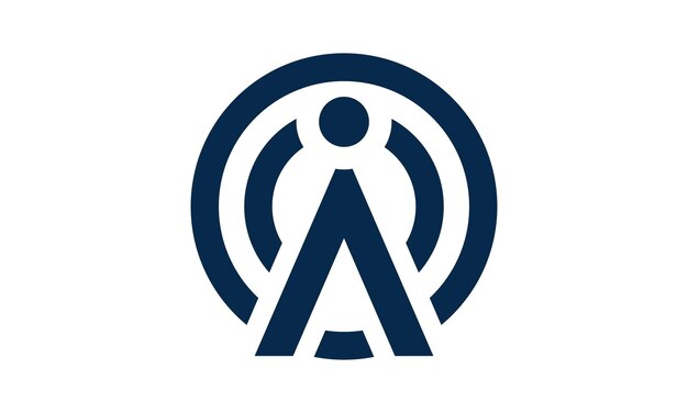 Plantilla de logotipo de red de letra A