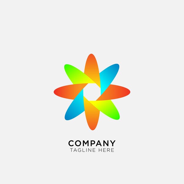 Plantilla de logotipo redondo con degradado de color