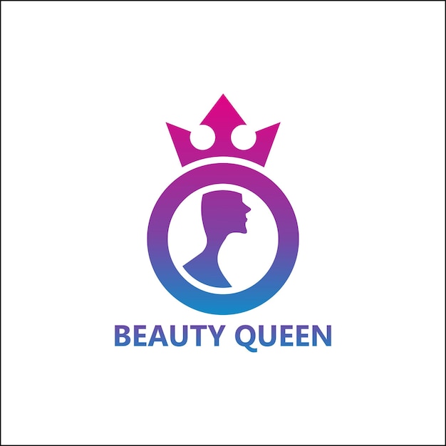 Plantilla de logotipo de reina de belleza vector premium