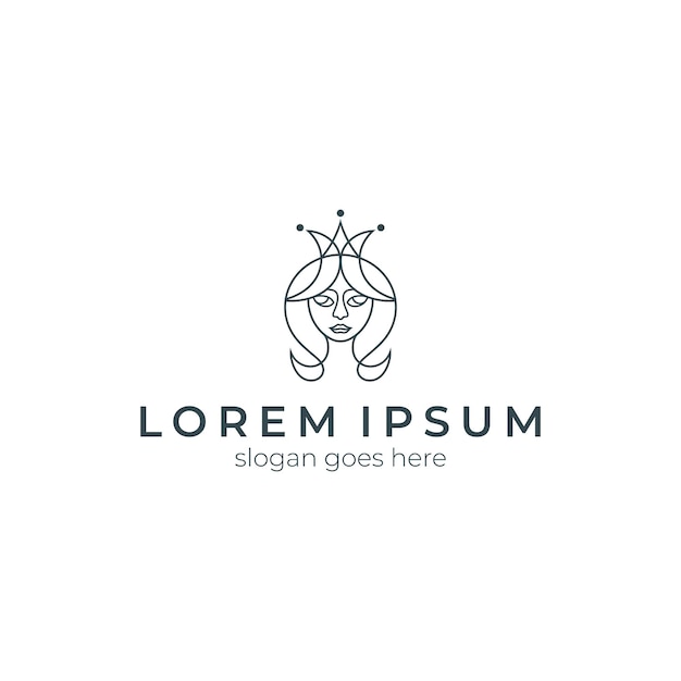 plantilla de logotipo de reina o princesa simple