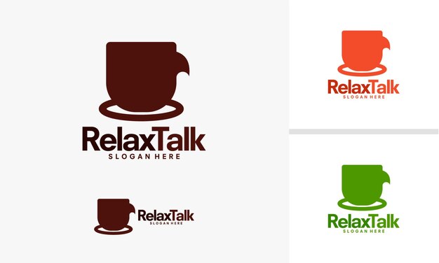 Plantilla de logotipo Relax Talk, vector de diseños de logotipo de bebida de relajación