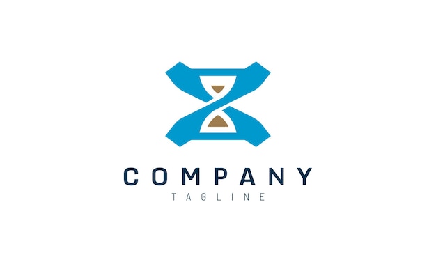 Plantilla de logotipo de reloj de arena azul para identidad empresarial de marca