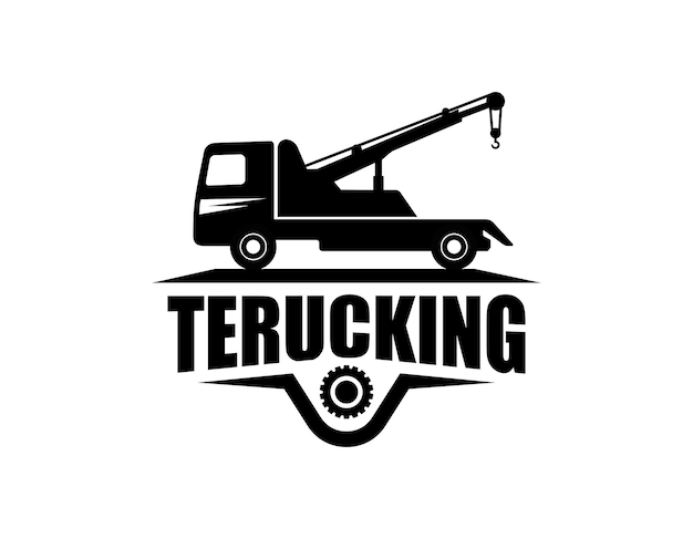 Plantilla de logotipo de remolque de camiones logotipo adecuado para negocios relacionados con la industria de negocios de servicios automotrices