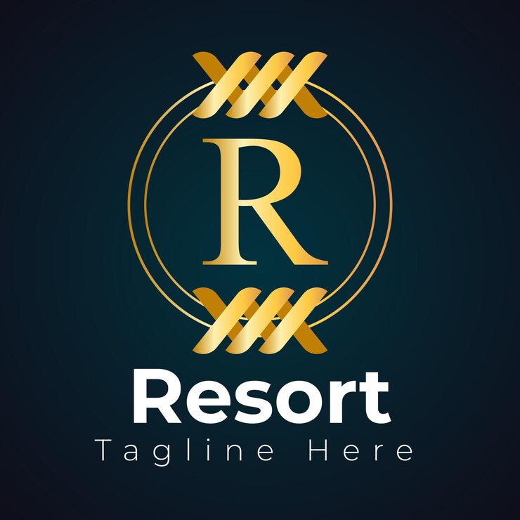 Vector plantilla de logotipo de resort de lujo