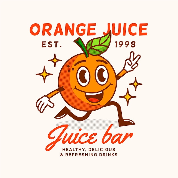 Plantilla de logotipo de restaurante de dibujos animados retro detallada