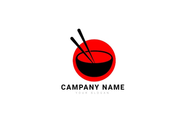 Plantilla de logotipo de restaurante red bowl. adecuado para cualquier negocio relacionado con ramen, fideos, arroz, comida rápida