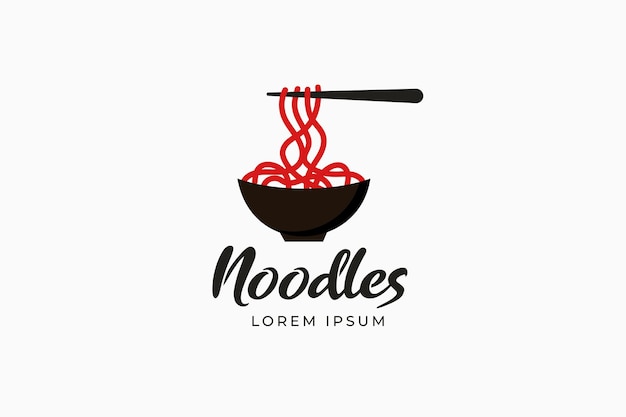 plantilla del logotipo del restaurante de tazón de fideos
