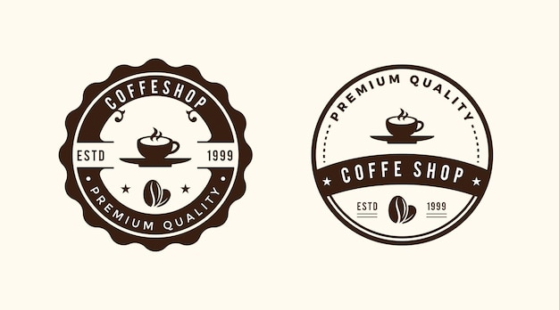Plantilla de logotipo retro vintage de cafetería