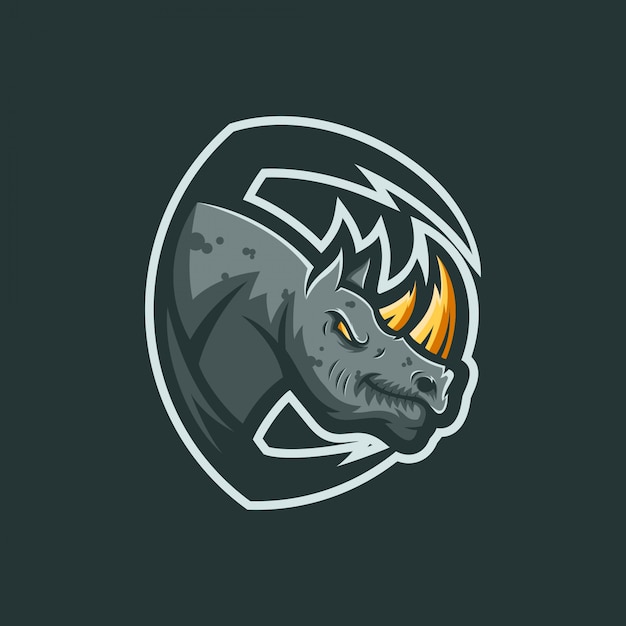 Vector plantilla del logotipo de rhino