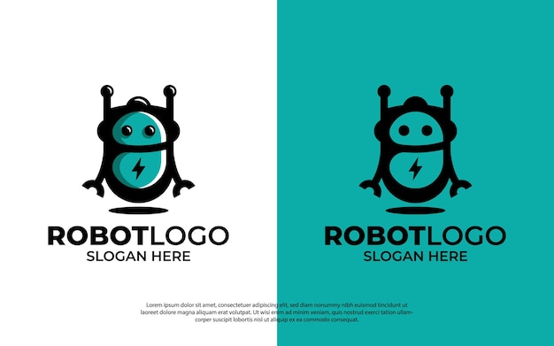 Vector plantilla de logotipo de robot minimalista moderno