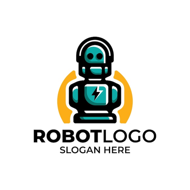 Plantilla de logotipo de robot minimalista moderno