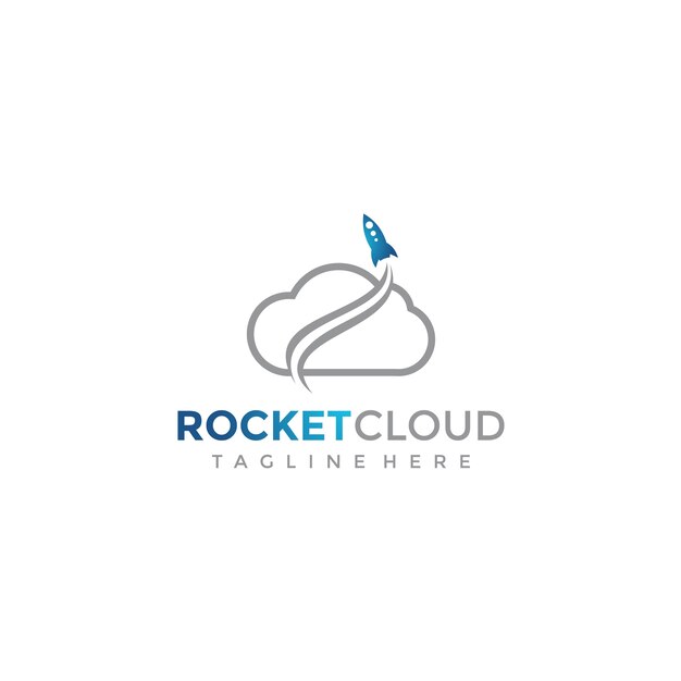 Plantilla de logotipo Rocket CLoud