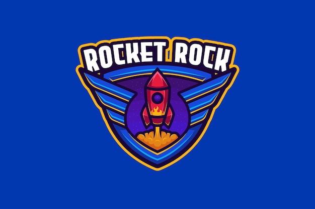 Plantilla de logotipo de rocket rock e-sport