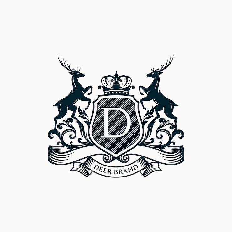 Vector plantilla de logotipo royal deer crest