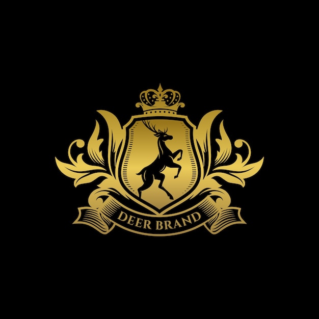 Plantilla de logotipo Royal Deer Crest