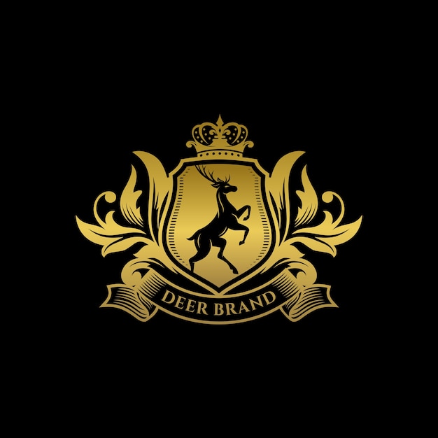 Plantilla de logotipo royal deer crest