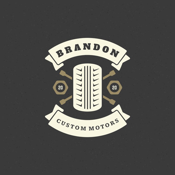Vector plantilla de logotipo de rueda de automóvil elemento de diseño vectorial estilo vintage