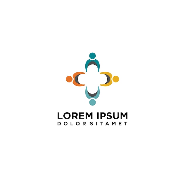 Plantilla de logotipo de salud médica de personas de familia feliz de cuidado de caridad