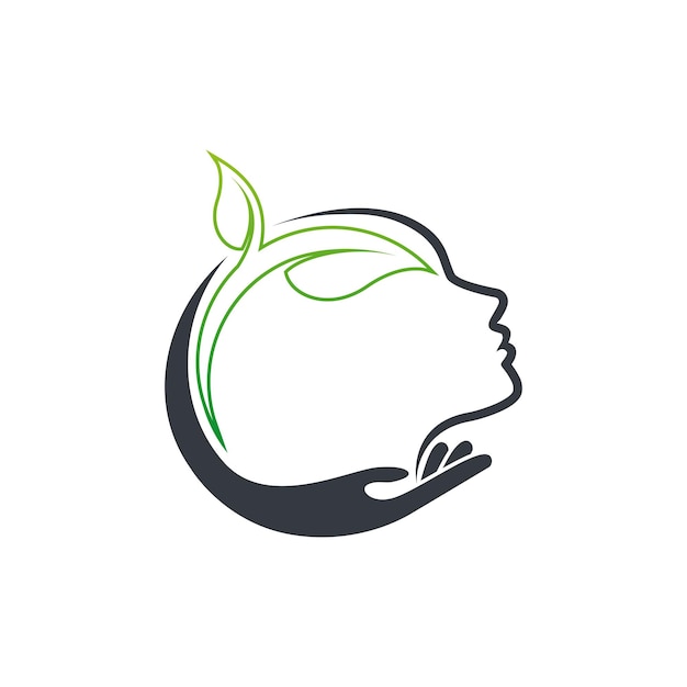 Plantilla de logotipo de salud mental de Face Leaf Care