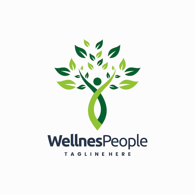 plantilla del logotipo de salud de la persona vectora