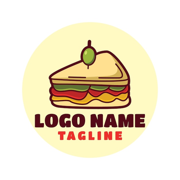 Plantilla de logotipo de sándwich Adecuado para el logotipo de restaurante y cafetería