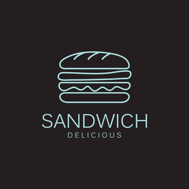 Plantilla de logotipo de sándwich con concepto de vector