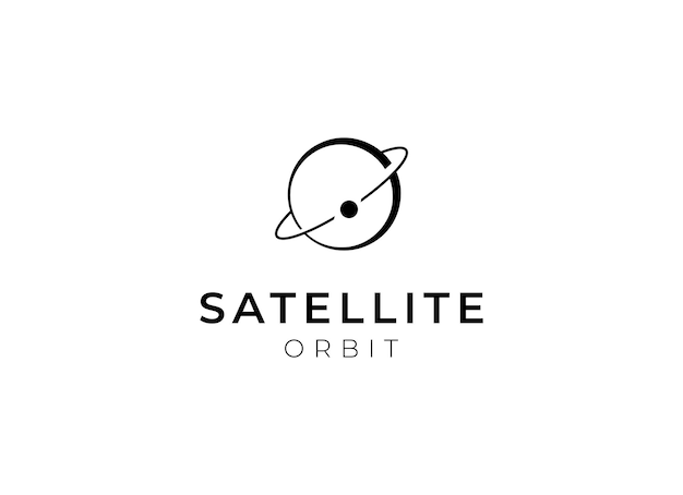 Plantilla de logotipo de satélite Concepto de logotipo de tecnología de comunicación para satélite