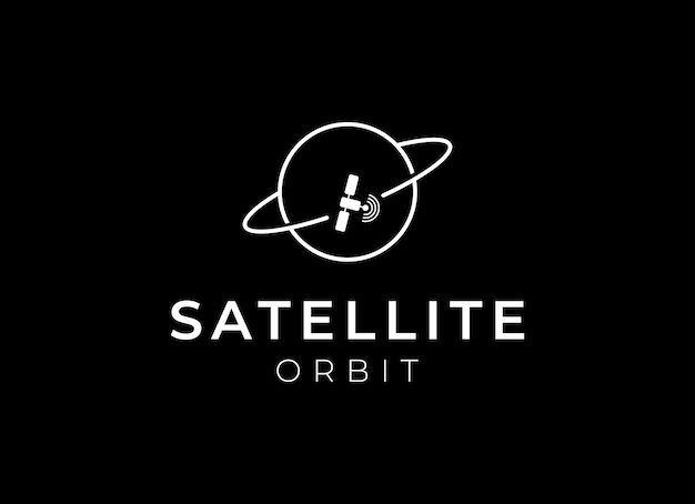 Plantilla de logotipo de satélite Concepto de logotipo de tecnología de comunicación para satélite