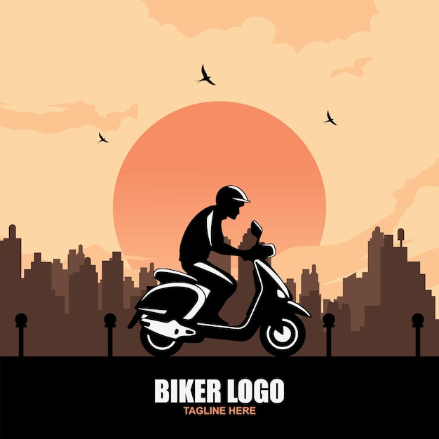 Plantilla del logotipo de scooter retro