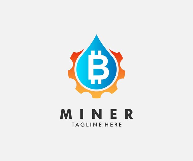 Plantilla de logotipo de servicio de minero de monedas Logotipo de letra inicial B engranaje aislado Símbolo de finanzas de cadena de bloque logotipo de empresa financiera vector monedas y dinero