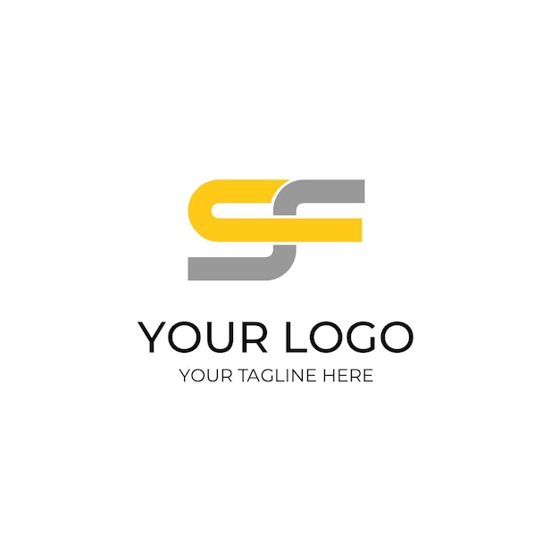 plantilla de logotipo SF de letra vectorial