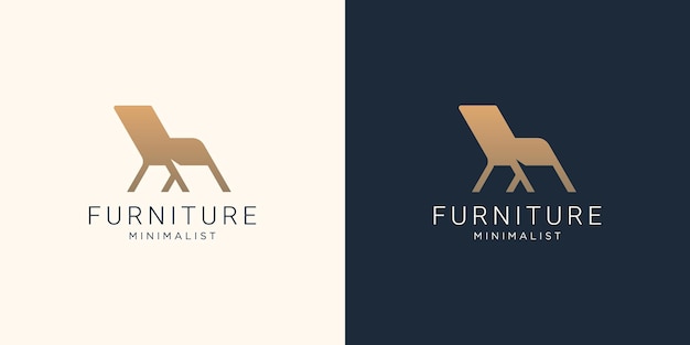 Vector plantilla de logotipo de silla de muebles. estilo sillón creativo, interiorismo, silla, mobiliario, mueblería.