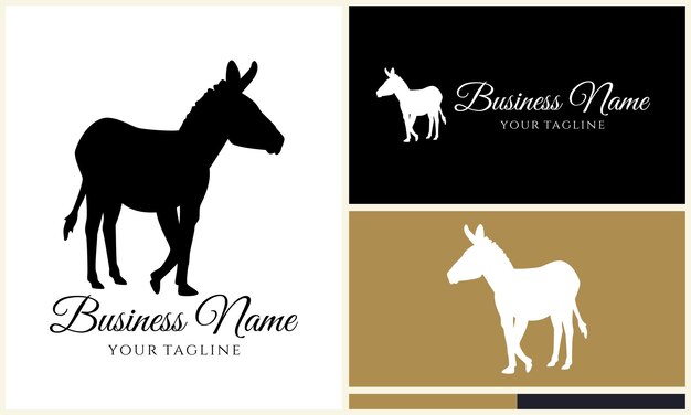 plantilla de logotipo de silueta de caballo burro