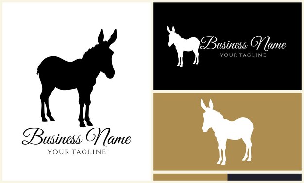 plantilla de logotipo de silueta de caballo burro