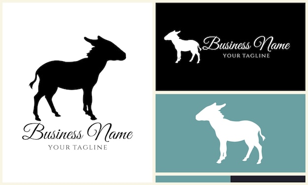plantilla de logotipo de silueta de caballo burro