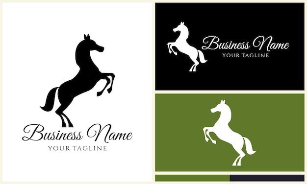 plantilla de logotipo de silueta de caballo burro