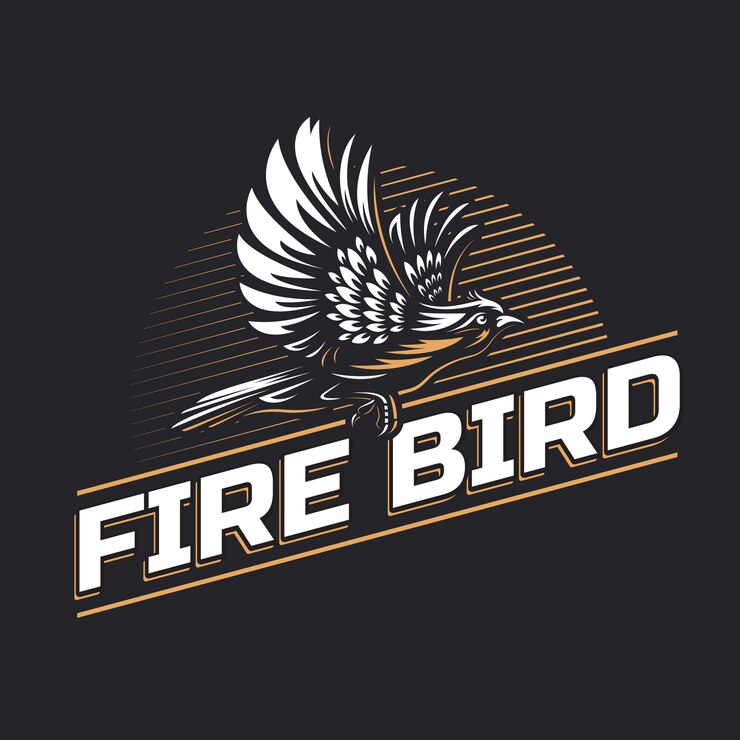 Plantilla de logotipo de silueta de pájaro de fuego