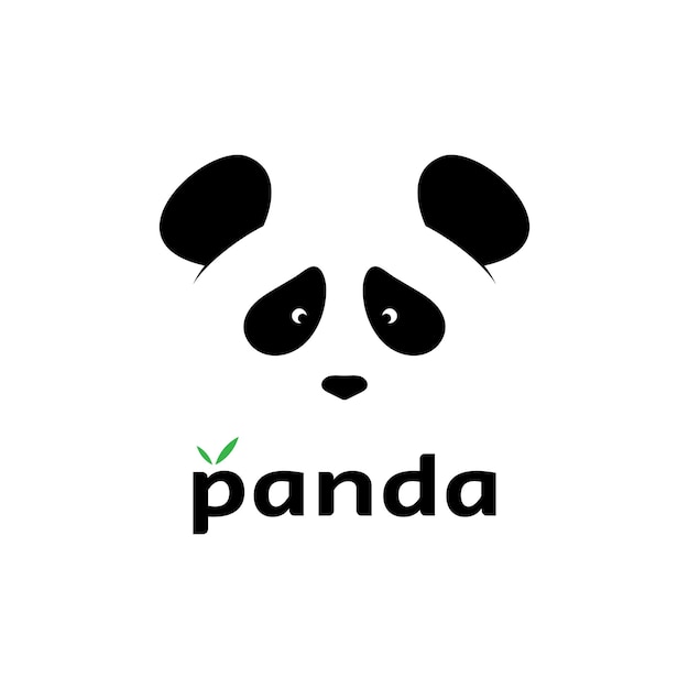 Plantilla de logotipo de la silueta de un panda lindo