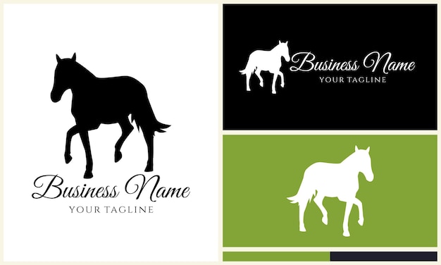 plantilla de logotipo silueta vaquero jinete