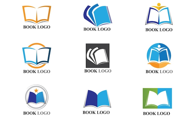 Plantilla de logotipo y símbolo de educación de libro