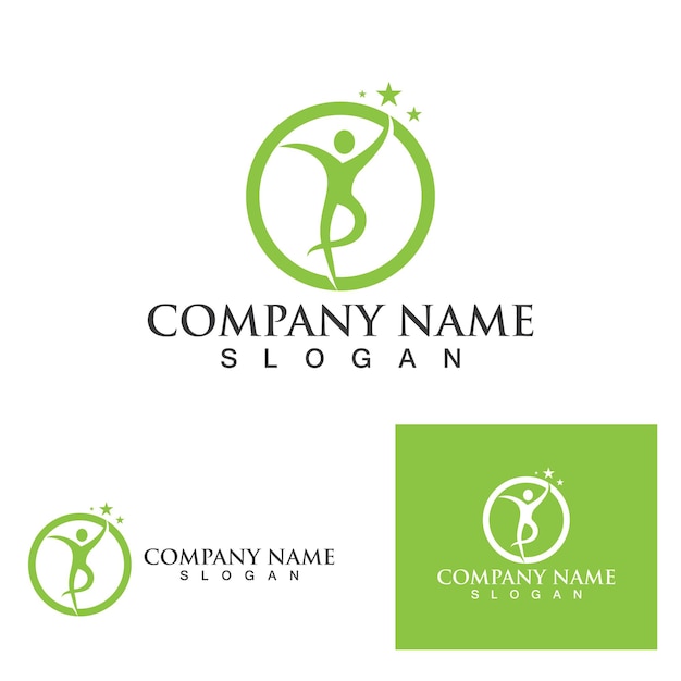 Plantilla de logotipo y símbolo de estrella de personas
