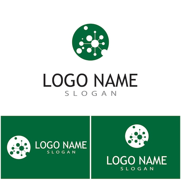 Plantilla de logotipo de símbolo de molécula, diseño de ilustraciones vectoriales