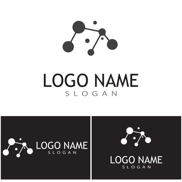 Plantilla de logotipo de símbolo de molécula, diseño de ilustraciones vectoriales