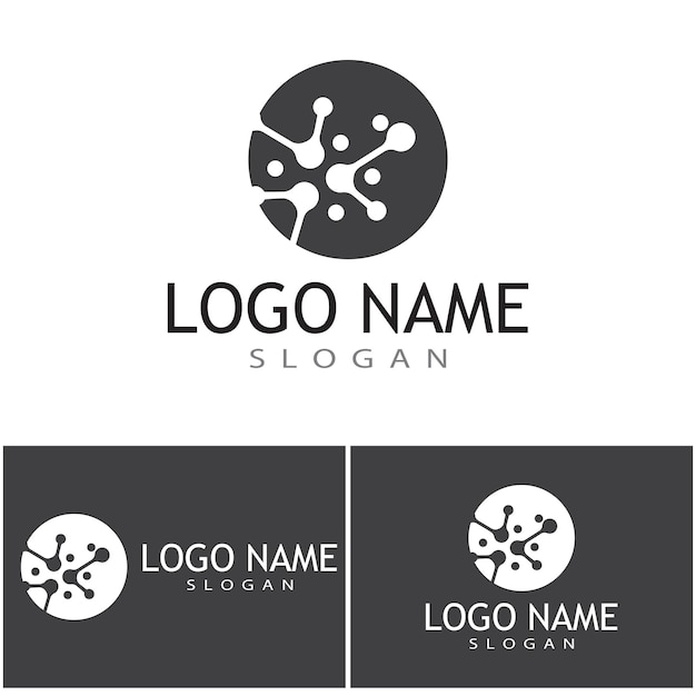 Plantilla de logotipo de símbolo de molécula, diseño de ilustraciones vectoriales
