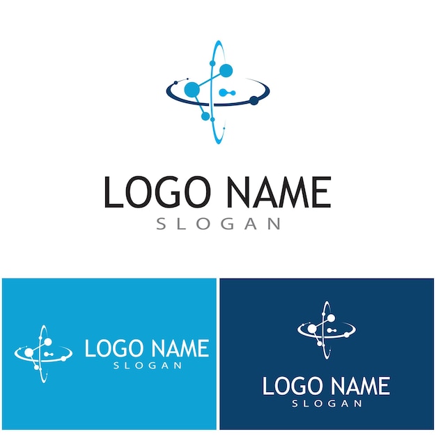 Plantilla de logotipo de símbolo de molécula, diseño de ilustraciones vectoriales
