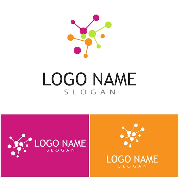 Plantilla de logotipo de símbolo de molécula, diseño de ilustraciones vectoriales