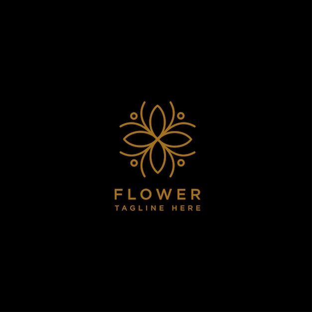 Plantilla de logotipo simple floral de belleza de línea de belleza